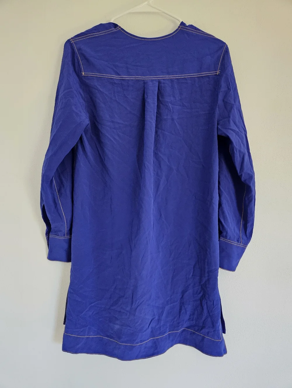Rag & Bone Shields Silk Mini Dress Tunic In Electric Blue - Picture 4 of 6